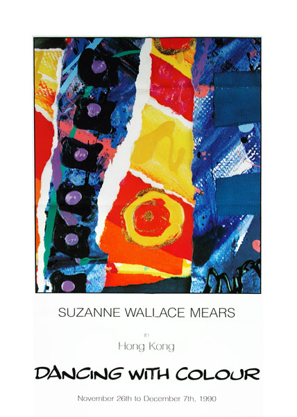 Poster depicting the work of Suzanne Mears showing in Hong Kong in 1990