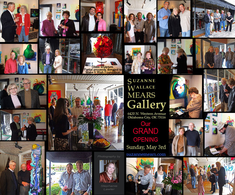 Montage of images from the Gand Opening of Suzanne Wallace Mears' Gallery on May 3rd, 2009