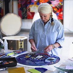 Suzanne at work in her studio.