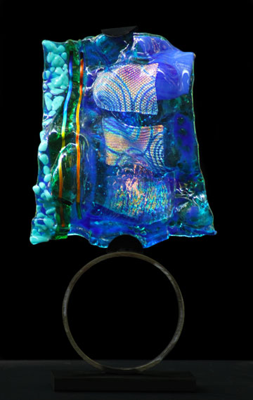 "Angel Circle" kiln formed glass sculpture.