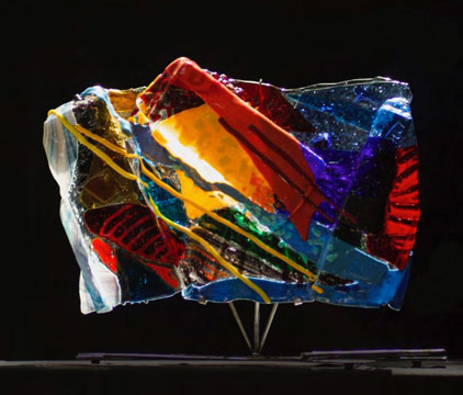 "Summer Anthem" kiln formed glass sculpture.