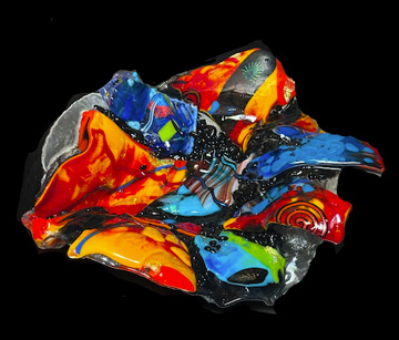 "Thunder Up!; kiln formed glass sculpture.