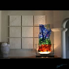 Kiln formed glass sculpture titled "Oklahoma Landscape"