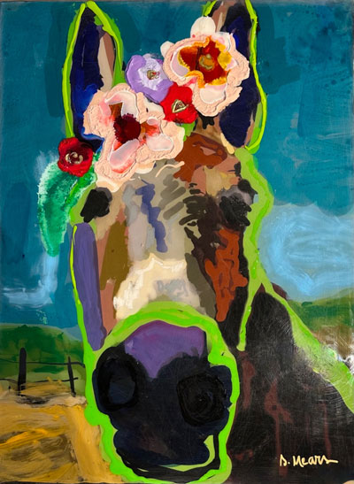 Abstract animal painting titled "Root Beer"