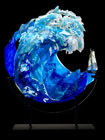 Sail Away Kiln formed glass sculptuere titled "Sail Away"